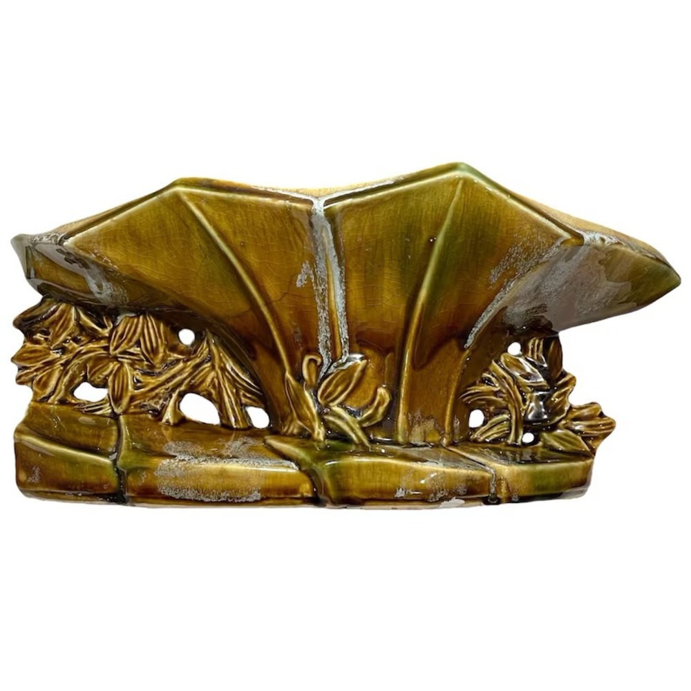 Vintage 1950s McCoy Large Lotus Centerpiece Pottery Planter - Flower Form Vase
